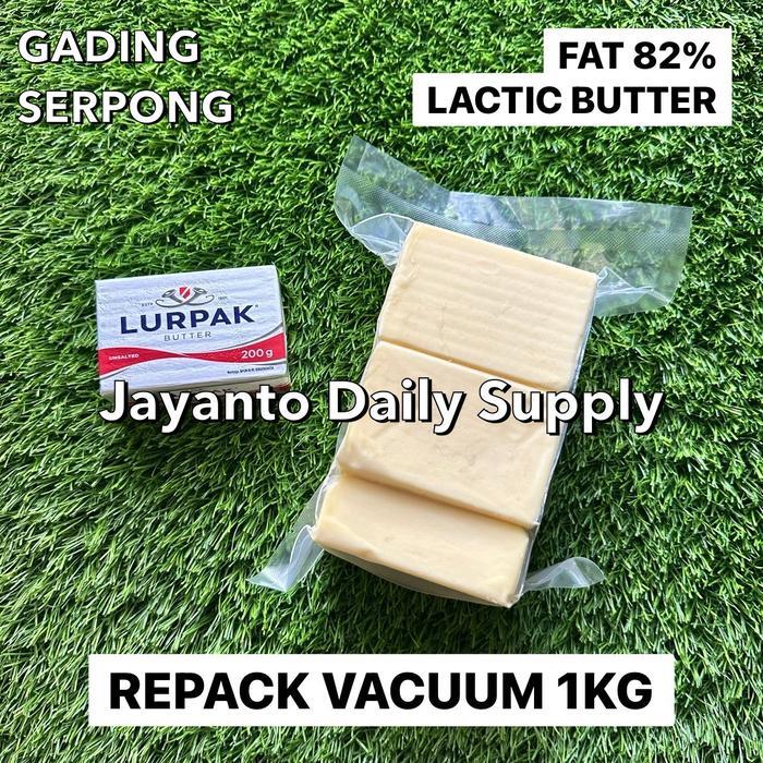 TERMURAH UNSALTED BUTTER LURPAK 1KG REPACK VACUUM / MPASI - 100% HALAL