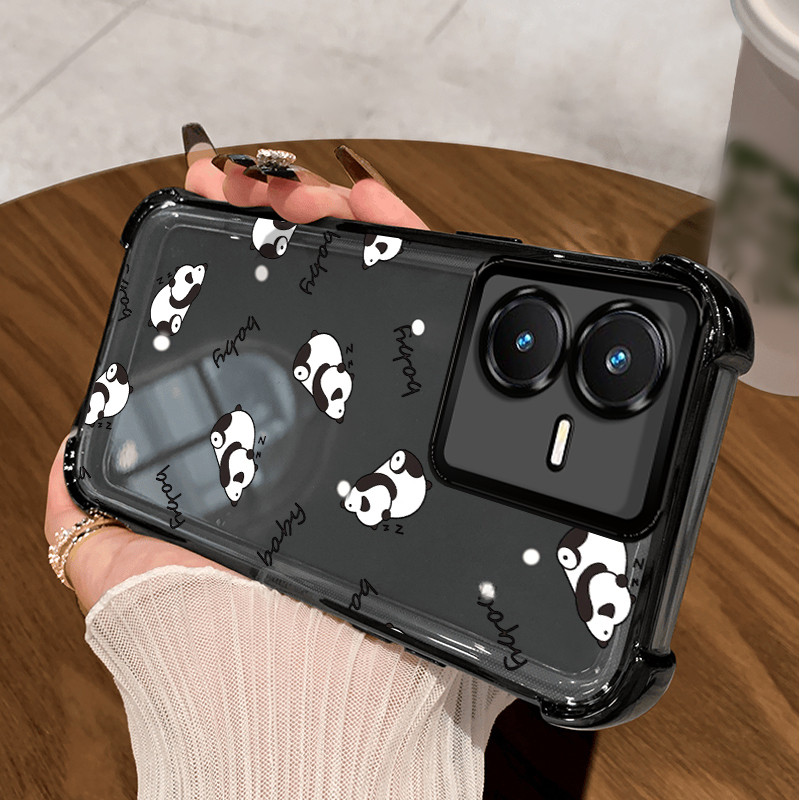 Casing Hp untuk VIVO Y22 Y22s Case Panda penuh cetak Kasing gaya Limited Cesing Airbag Kesing Siliko