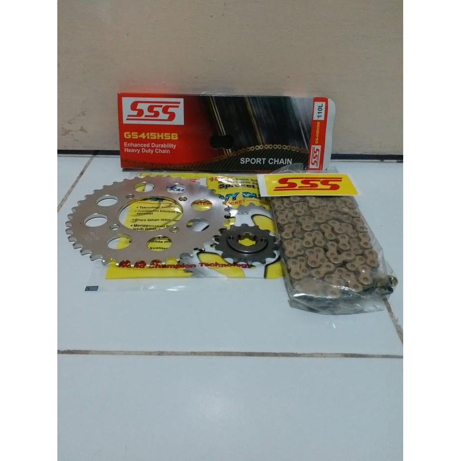 Girset 415(Tipis) Sss Rantai Sss Hsb Supra X 125, Karisma, Revo, Gir