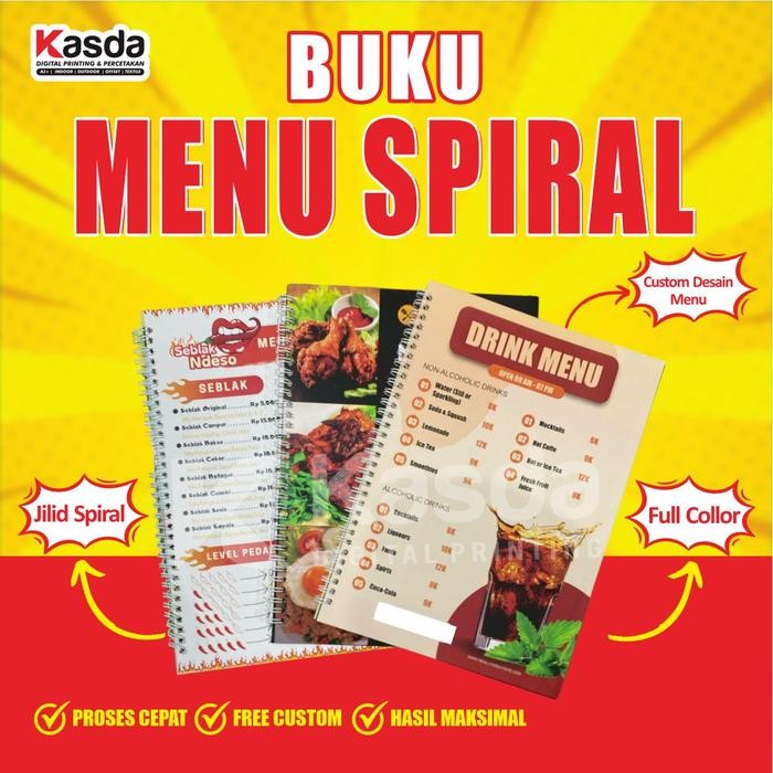 TERMURAH BUKU MENU MAKANAN DAN MINUMAN JILID SPIRAL READY STOCK
