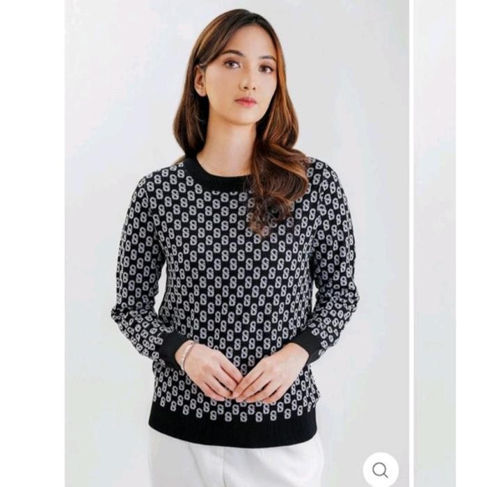 Bisa E-Katalog Signature Sweatshirt Black M Benang Jarum Buttonscarves