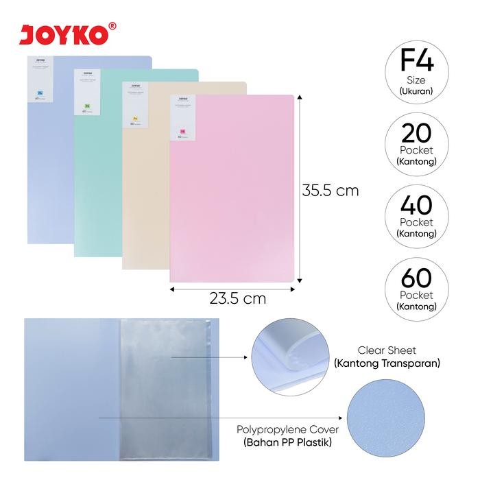 

Document Keeper Clear Holder Map File Dokumen Folder Joyko F4 Pastel