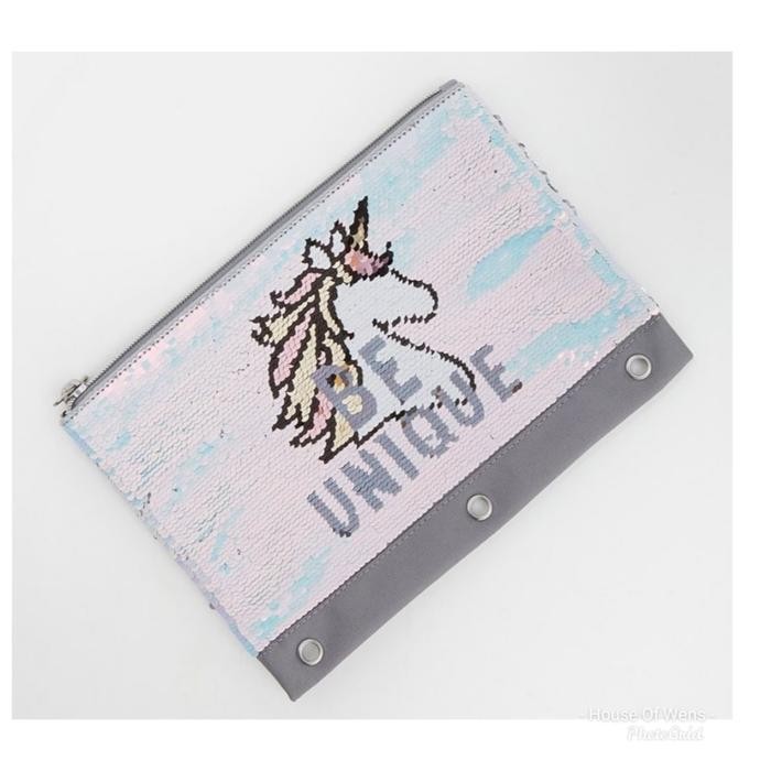 

JUSTICE UNIQUE UNICORN FLIP SEQUIN PENCIL CASE - TEMPAT PENSIL JUSTICE