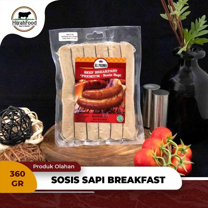 

Pilihan- El Primo Sosis Sapi Breakfast Premium Beef Sausage Bratwurst - 360Gr