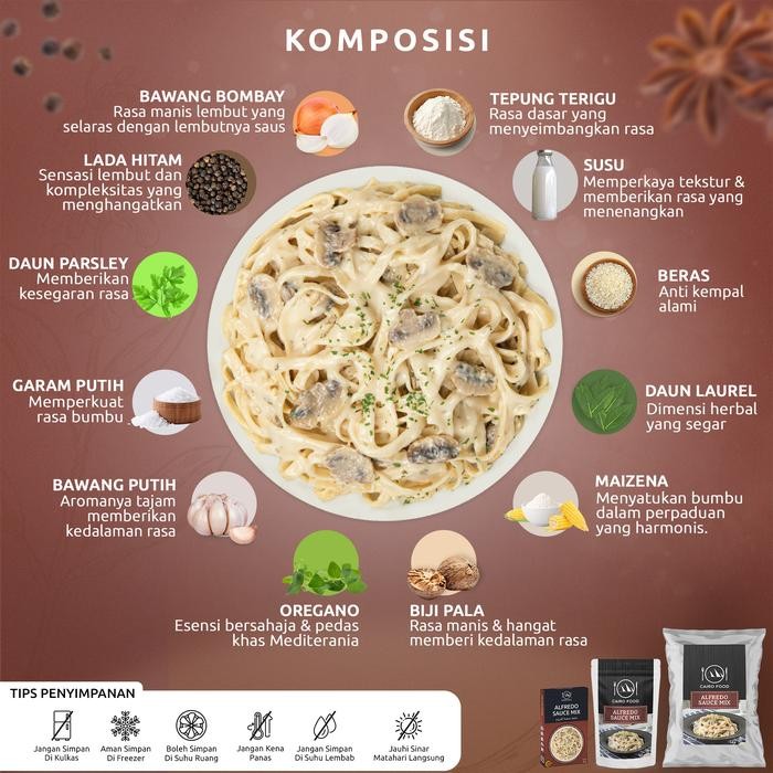 

Bumbu Alfredo Sauce Mix - Cairo Food 100 gr