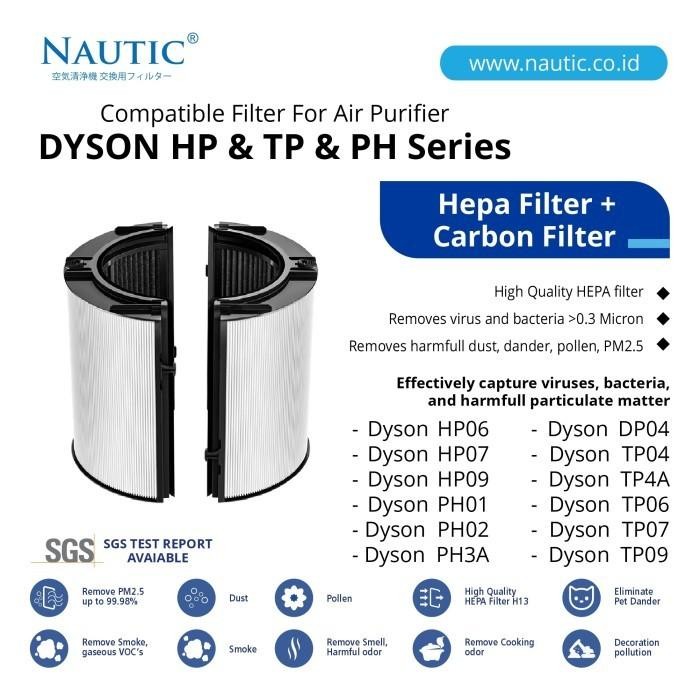 HEPA+Carbon Filter untuk Dyson 360 Glass compatible with TP07 TP09 TP10