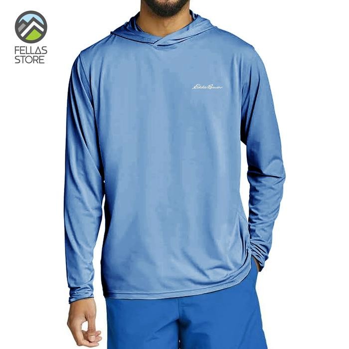 Terlaris Eddie Bauer - Long Sleeve Hoodie Graphic Change Your Altitude Sky Blue SALE