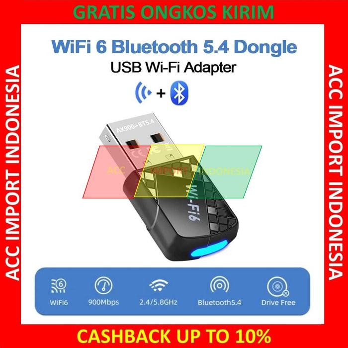 USB Adapter Wifi 6 Bluetooth 5.4 Dongle Dual Band 2.4GHZ 5.8GHZ Transmitter Receiver PC Laptop