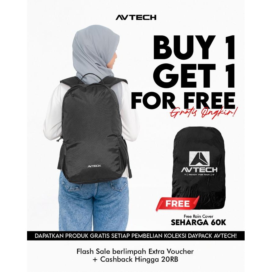 AVTECH - Tas Ransel Daypack Laptop Harian Sekolah Kerja Travel Bag Lifestyle 20 Liter - CAVIAS