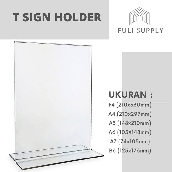 

OJ Sign Holder Acrylic / Papan Nama Akrilik Bentuk T / Tempat Pricelist