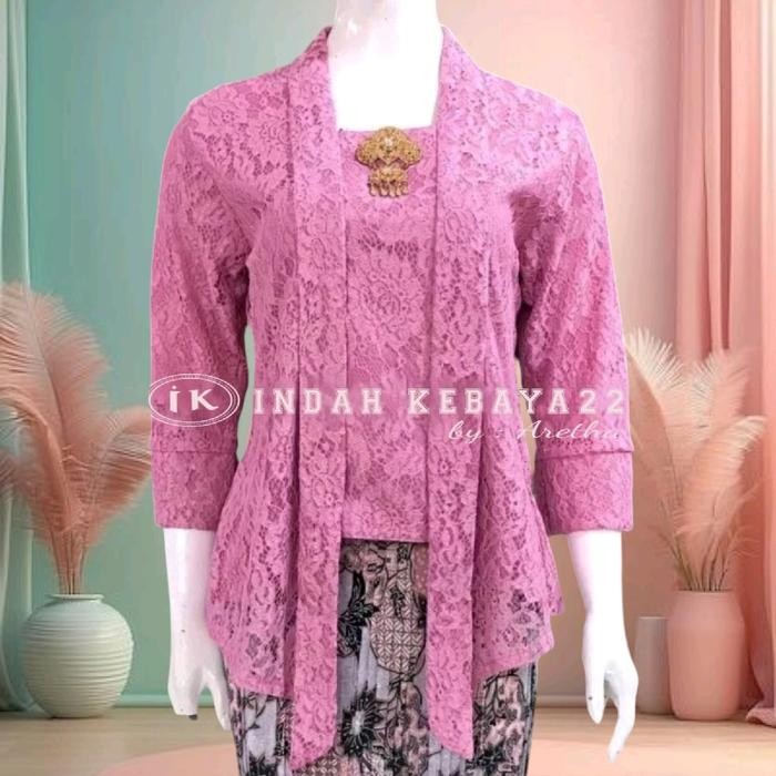 Pilihan- Atasan Kebaya Kutubaru Brokat Tebal Modern Elegan Dress Baju Wanita Remaja Pesta