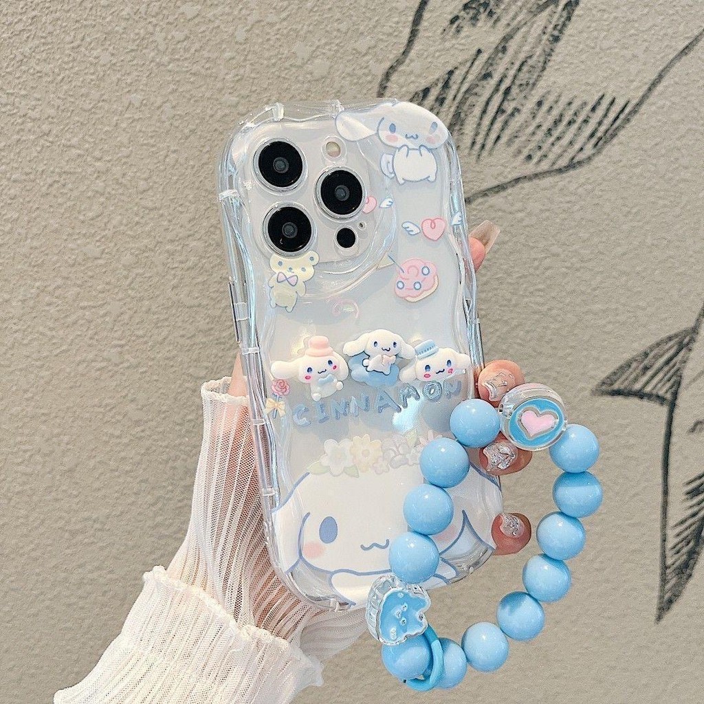 IMPORT Sanrios Cinnamoroll 3D Wave Case For IPhone 16 15 14 13 12 11 Pro Max Mini X XR XSMAX 8 7 6S
