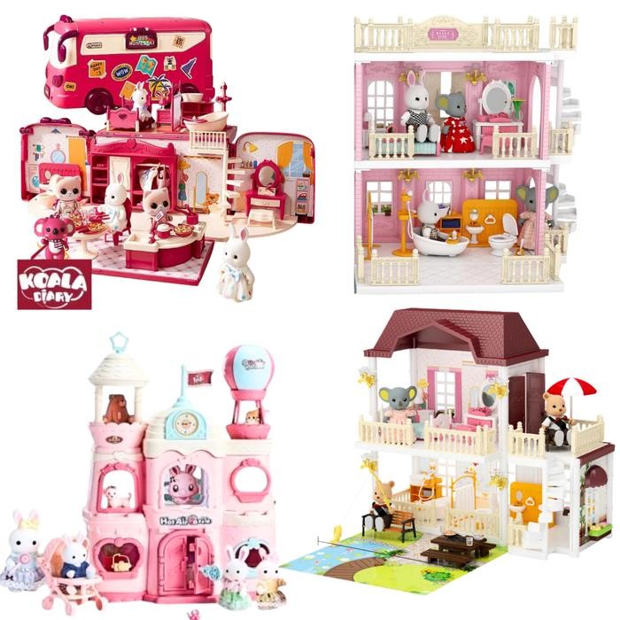 Koala Diary Doll House - Koala Town House Mainan Koala Diary Bus Mainan Rumah Rumahan Anak
