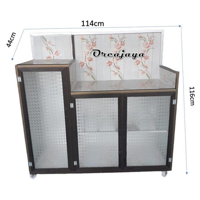 Rak kompor / meja kompor / rak kompor undak 3 pintu holo