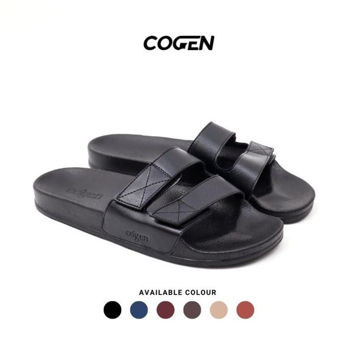 Brodo - Sandal Slide Pria Wanita Sendal Strap Unisex Basel Collection - Black