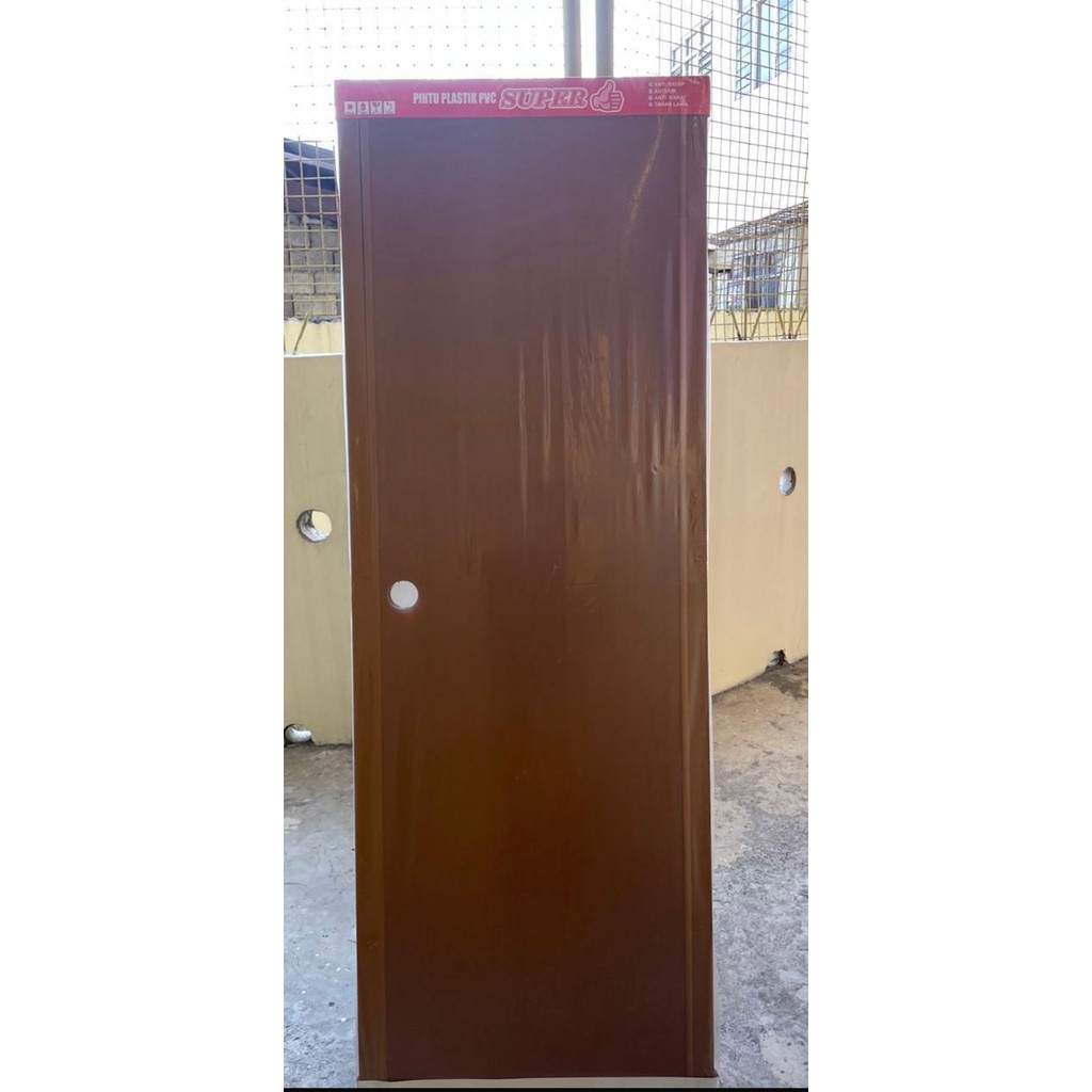 Pintu PVC Kamar Mandi Coklat Motif Urat Kayu