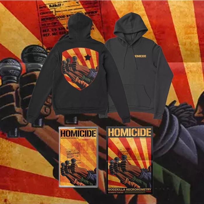 Homicide - Godzkilla 20th (Hoodie, Kaset & Poster Bundle) Original terlaris