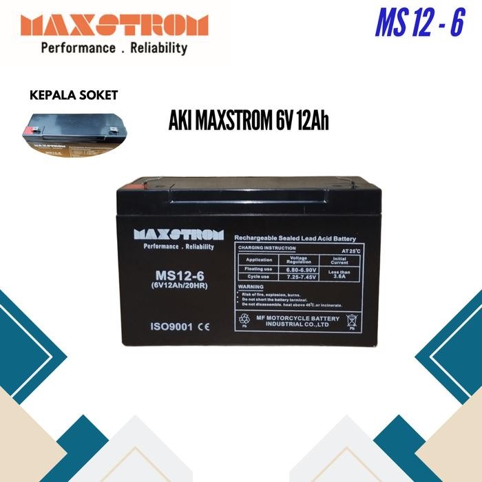 Aki Kering VRLA mobil mainan MAXSTROM 6V 10Ah 12Ah