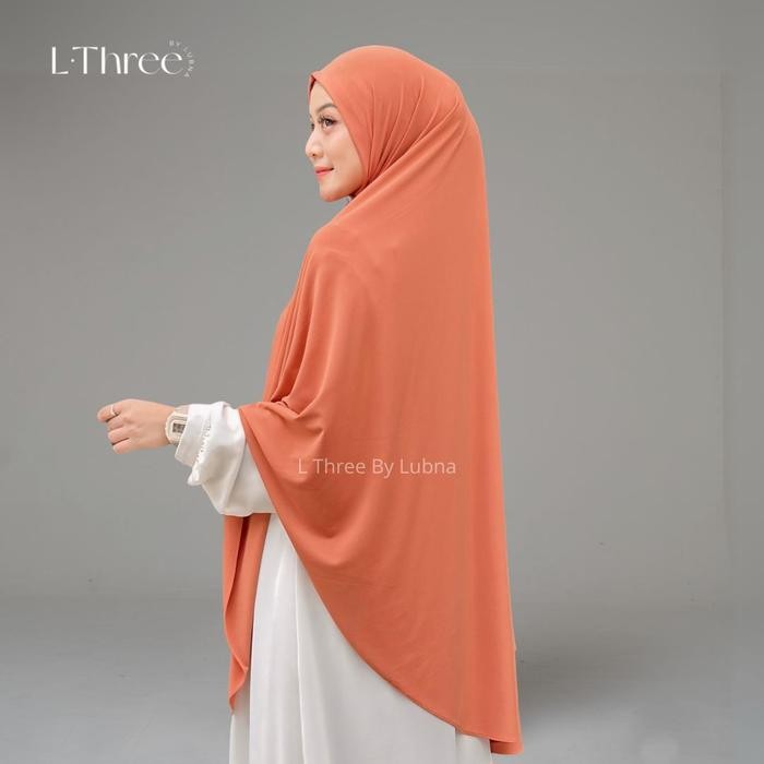 Sedia Hijab Instan UKURAN JUMBO Bahan Jersey Premium Model Simple dan Elegant L THree By Lubna