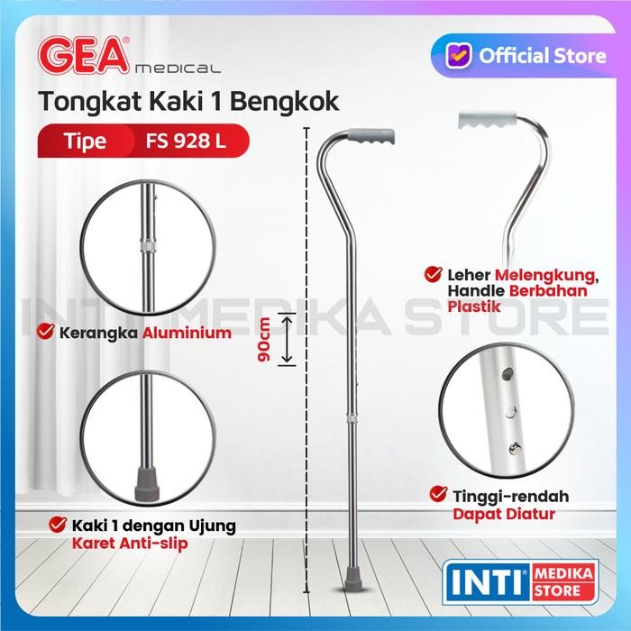 Ready GEA - Alat Bantu Jalan Tongkat BENGKOK Kaki 1 FS 928L