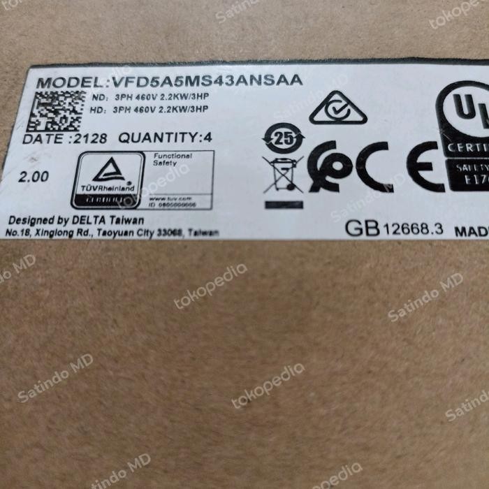 Inverter Delta Vfd5A5Ms43Ansaa 2.2Kw