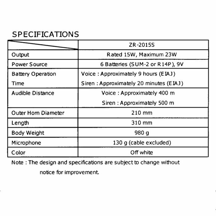 Megaphone TOA ZR-2015S