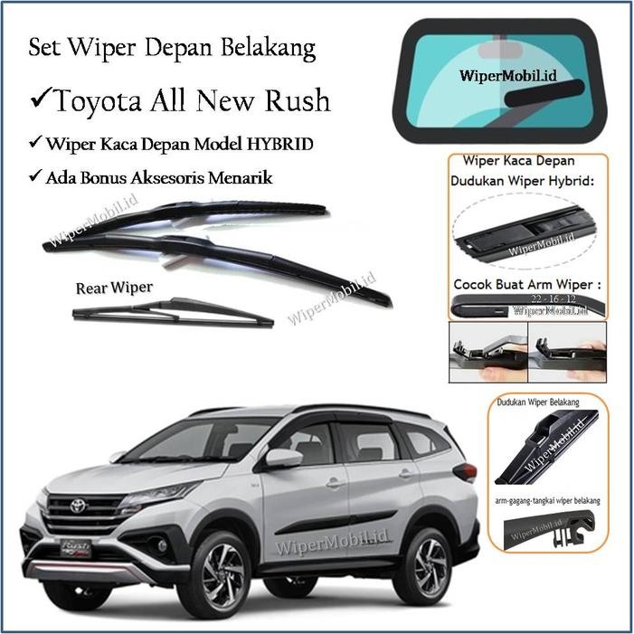 Set Wiper Hybrid Kaca Mobil Toyota All New Rush 2018 2019 2020 2021