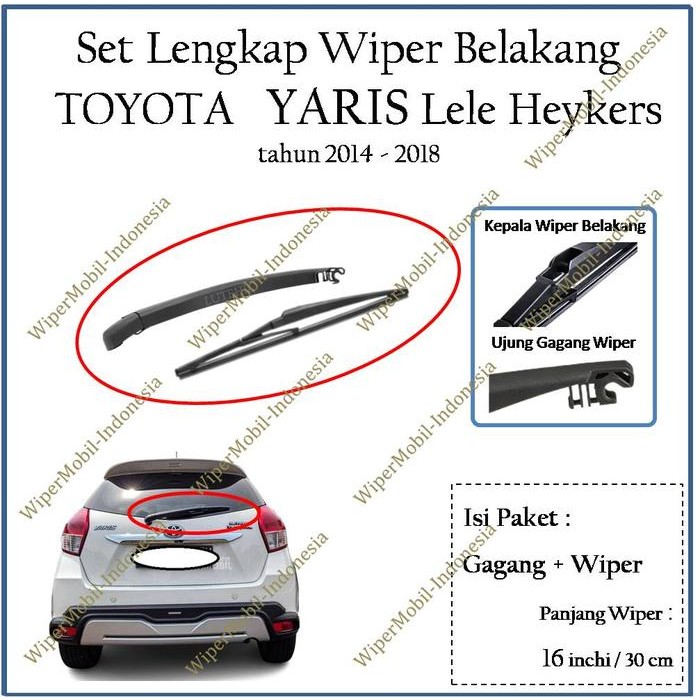 Rear Wiper Belakang Toyota Yaris 2014 2015 2016 2017