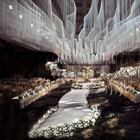 irin- Plafon Arus Dekorasi/Plafon Arus Kain Brukat/Plafon Dekorasi Tenda Pernikahan [Per