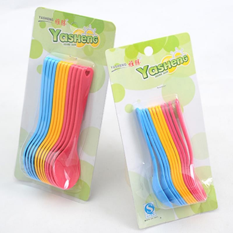 12-piece Baby Feeding Spoon Safety Plastic Toddler Training Edible Spoon Set Food Baby High Quality 