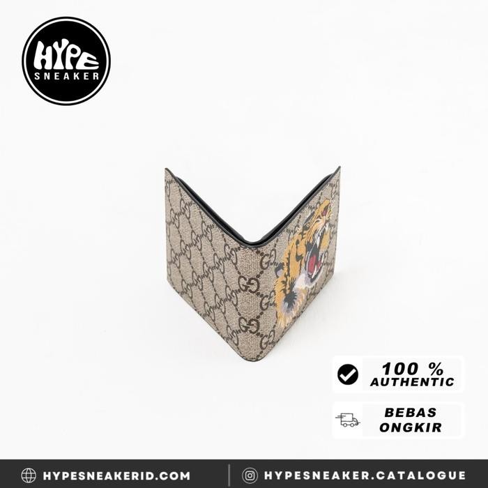 Dompet GUCCI GG TIGER BEIGE WALLET 100% ORIGINAL