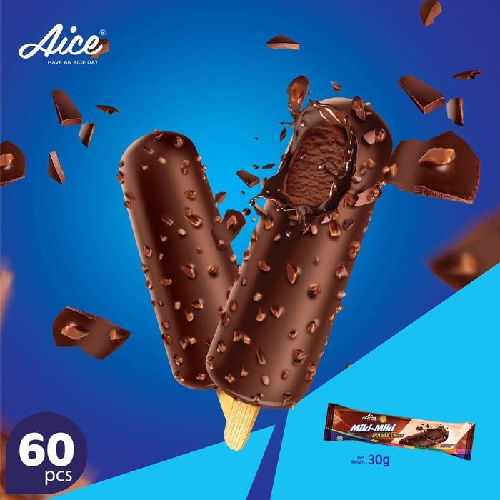 TerEnakPolll- Aice Miki Miki Doble Choho Ice Cream 1 Karton = Isi 60 Pcs Es Krim