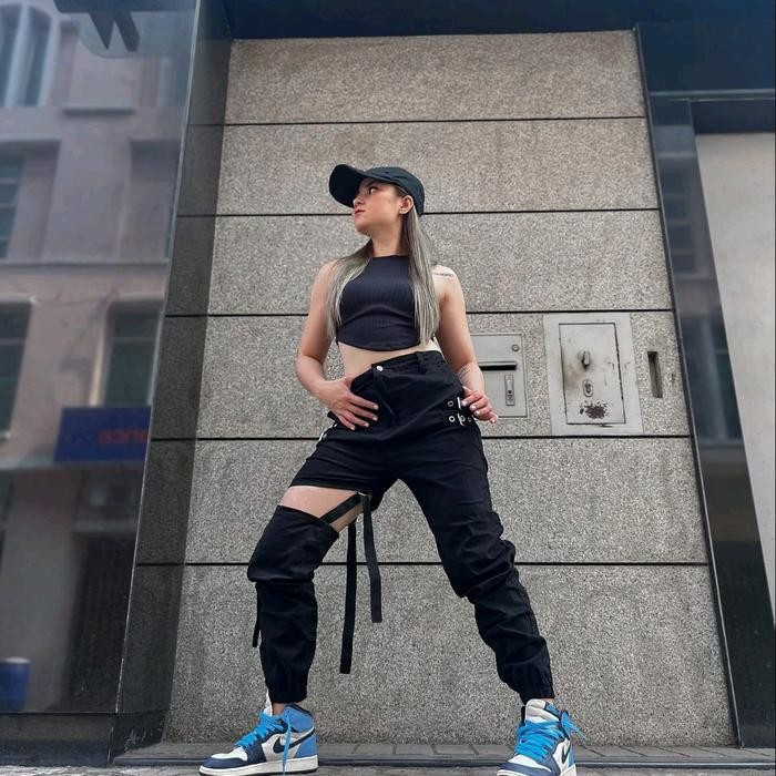 gtSport- Planet Celana Dance Celana Korean Style Hitam Hitam Nyaman Wanita Sport