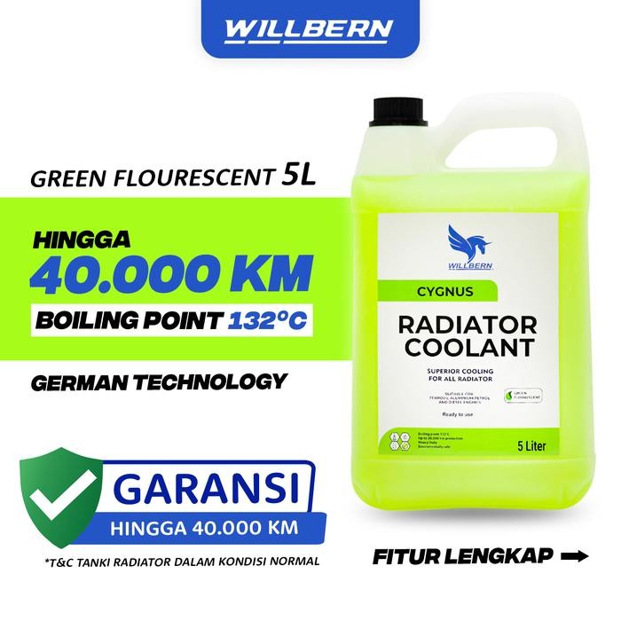 Willbern Radiator Coolant Green Cygnus 5 Liter Motor Mobil Tbk