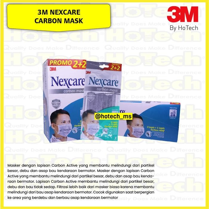 KJB 3M Nexcare Extra Carbon Masker 4 Ply Makser 3M Nexcare 1 Box