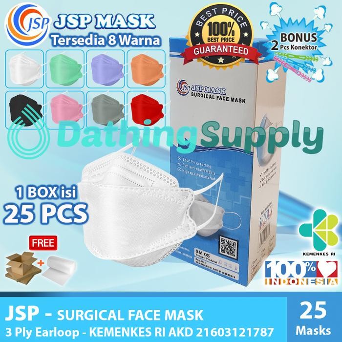 KJB Masker JSP SM05 Surgical Mask KF94 3Ply isi 25 Pcs
