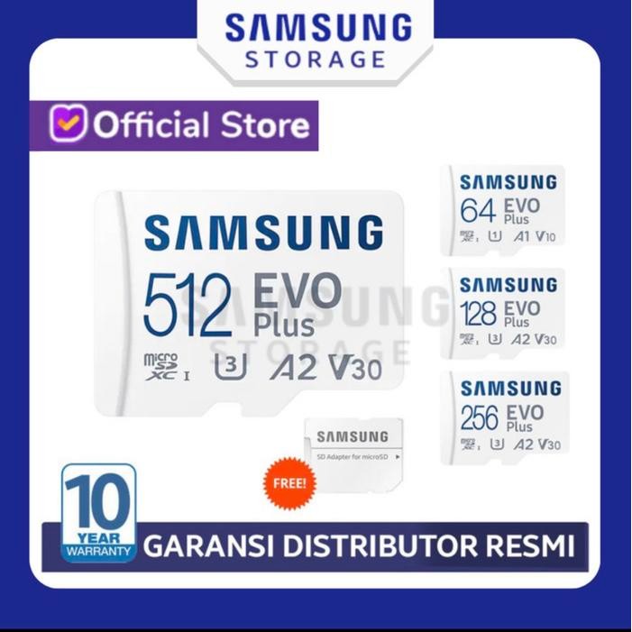 nwu8- Samsung Microsd Evo Plus 32Gb 64Gb 128Gb 256Gb 512Gb 1Tb Memory Card