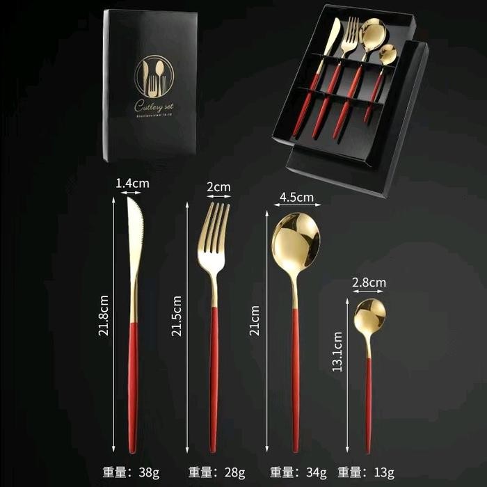 Set Sendok Garpu Korea Gold Sultan Makan Pisau
