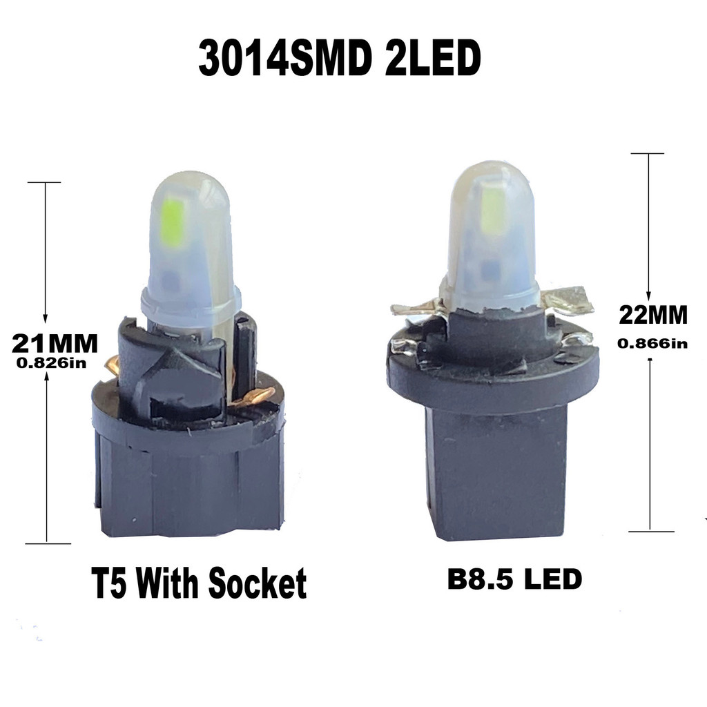 10pcs T5 Led Bulb  B8.5 B8.5D Led Car Interior Lights Dashboard