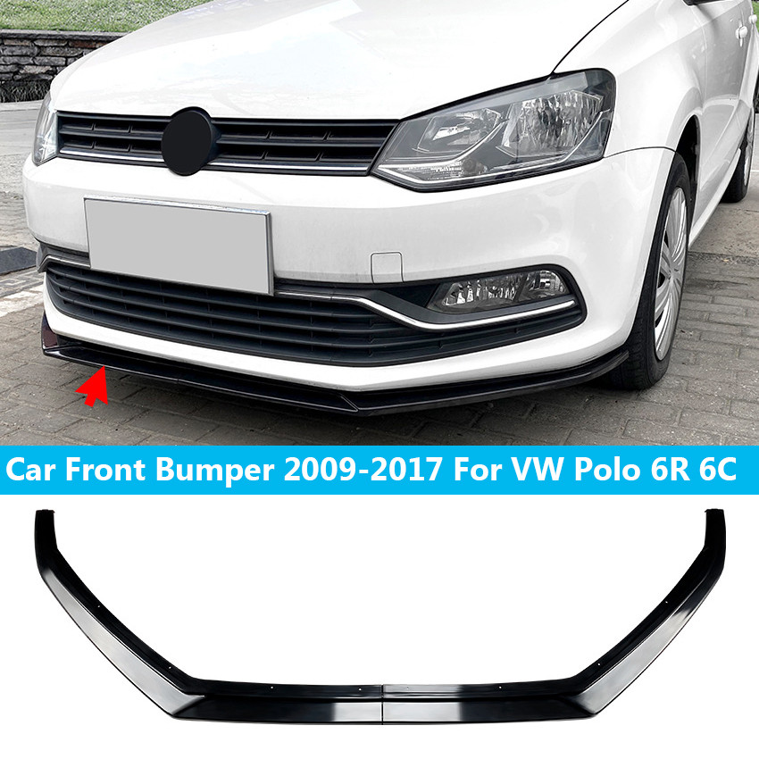 For Vw Polo 6R 6C 2009 2010-2017 Car Front Bumper Lip Splitter Diffuser Body Kit Spoiler Bumper