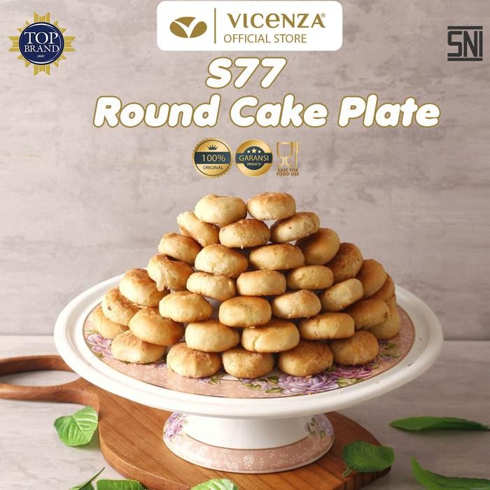 Vicenza Piring Kue Bulat S77 Motif Magnolia