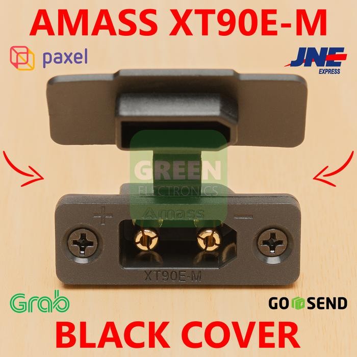 AMASS BLACK XT90E XT90E-M MALE MOUNTABLE HIGH POWER CONNECTOR PLUG SOCKET KONEKTOR TANAM DRONE EV