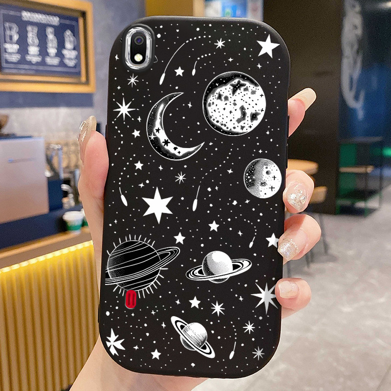 Casing Hp Untuk Samsung Galaxy A10 A10s M01s Case Planet Galaksi Solid Color Phone Cover Kasing Sili