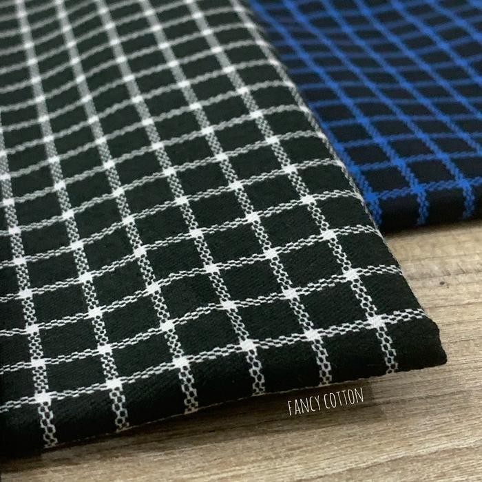 PernikKita- Kain Katun Jepang Motif Kotak Gingham Black Series