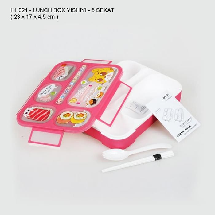 Kotak Makan Anti Bocor / Lunch Box Yishiyi 589 - 5 Sekat