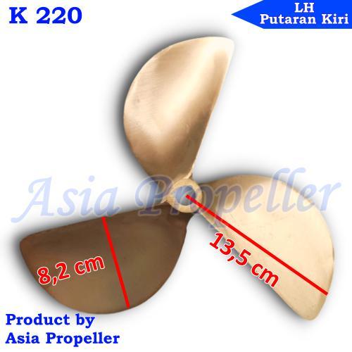 PROPELLER / BALING BALING KAPAL KUNINGAN UKURAN K 220 PUTARAN KIRI LH - ASIA PROPELLER FREE
