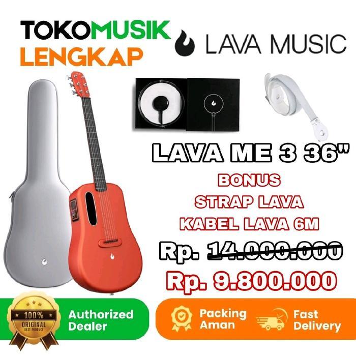 Promo Gitar LAVA Me 3 36 Inch Guitar Lava Me3 36inch + Kabel Jack Lava 6m + Strap Gitar Lava