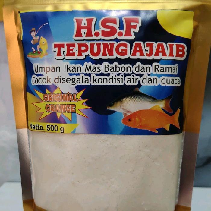 HSF. tepung ajaib Original Orange umpan ikan mas babon dan rame