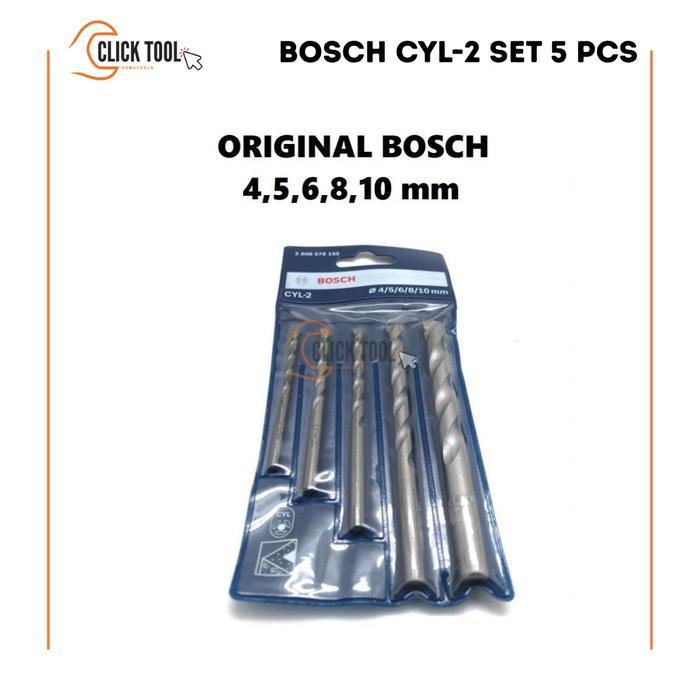 Mata Bor Set Bosch Beton Tembok 5 Pcs Bosch Cyl-2 Original Terbaruu