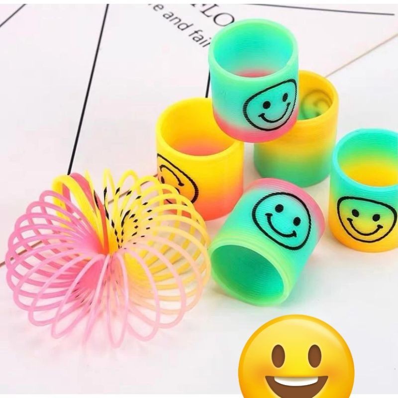 per pegas spring rainbow smile kecil  / mainan per spriral kecil / mainan spiral